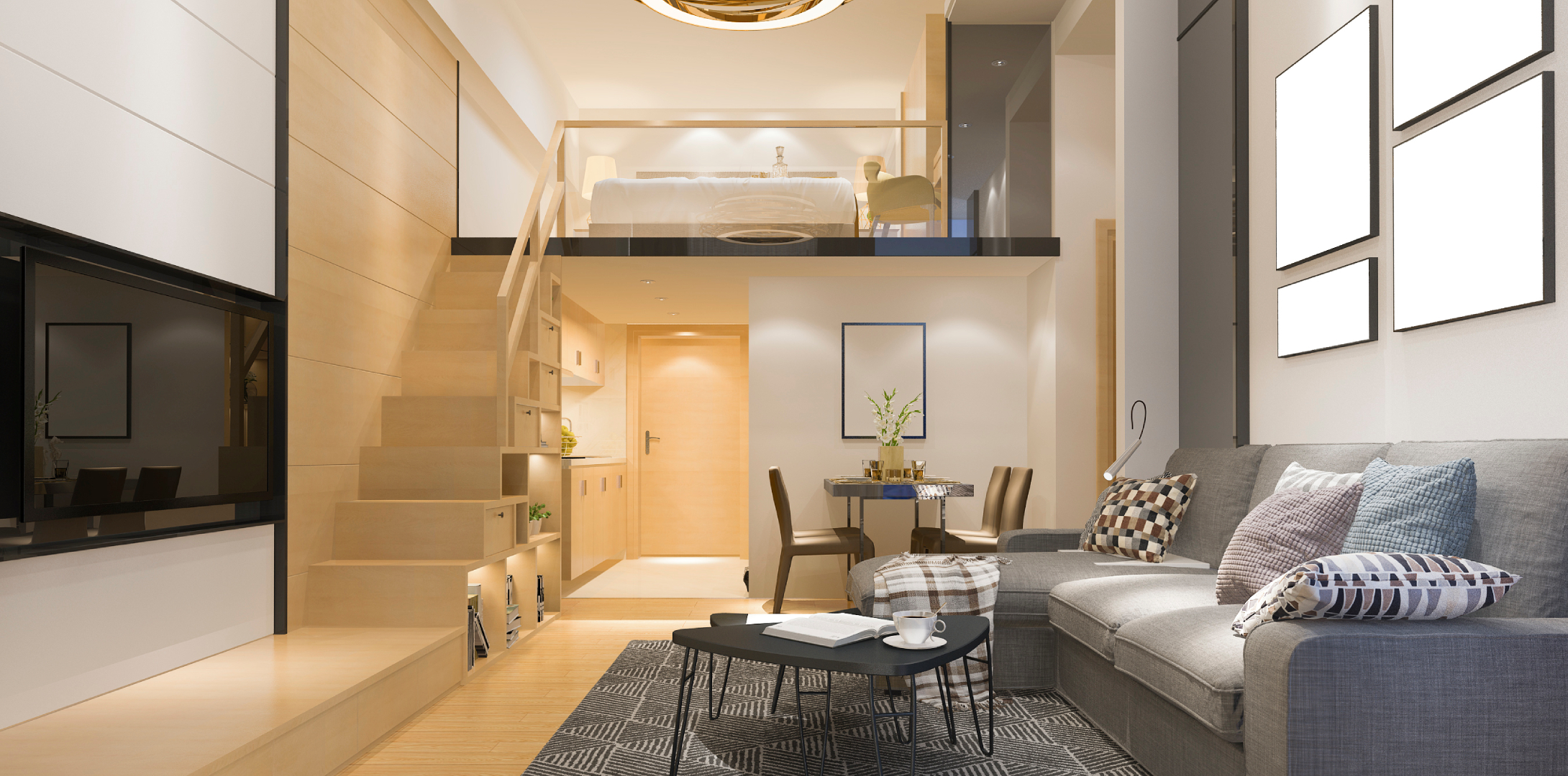 Interior Design Small Spaces to Maximize Space and Comfort أفكار تصميم داخلي للمساحات الصغيرة لزيادة المساحة والراحة